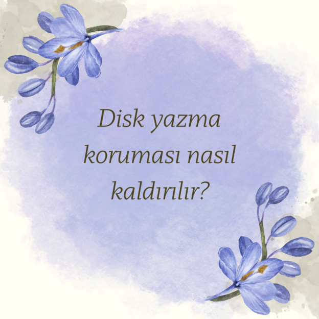 Disk yazma koruması nasıl kaldırılır? 1