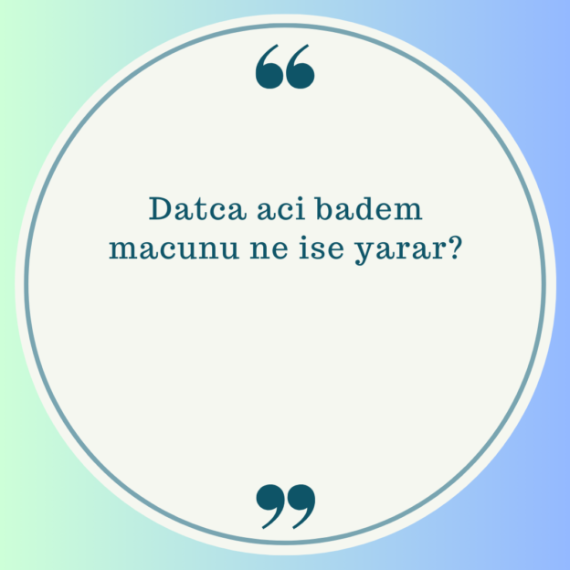 Datca aci badem macunu ne ise yarar? 1