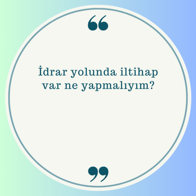 İdrar yolunda iltihap var ne yapmalıyım? 1