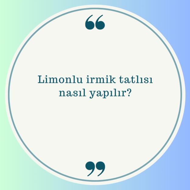 Limonlu irmik tatlısı nasıl yapılır? 1