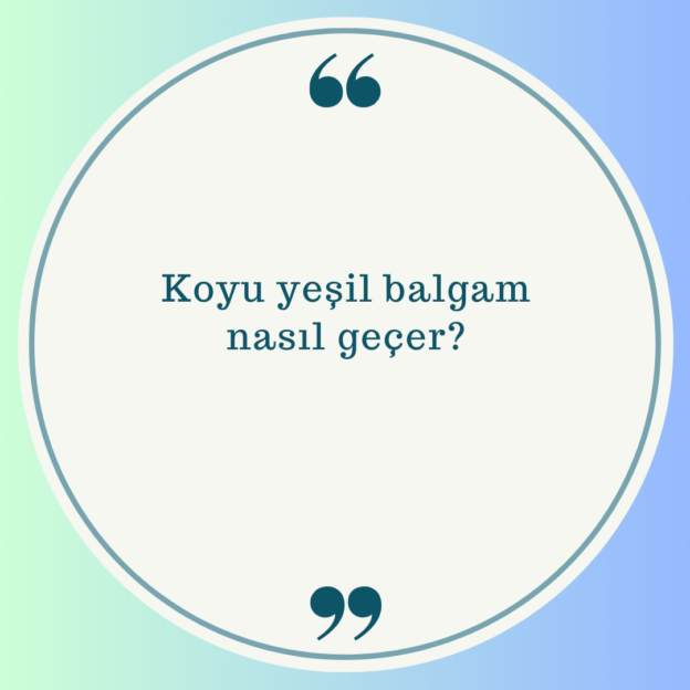 Koyu yeşil balgam nasıl geçer? 1