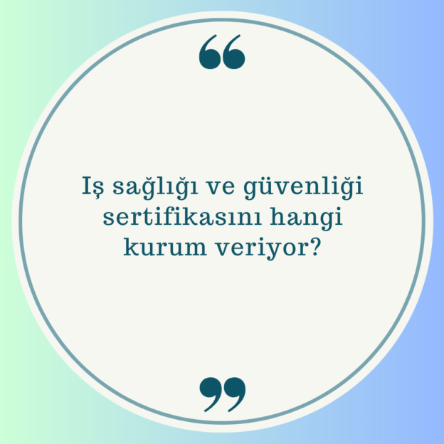 Iş sağlığı ve güvenliği sertifikasını hangi kurum veriyor? 1