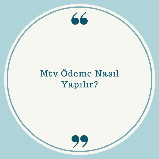 Mtv Ödeme Nasıl Yapılır? 1