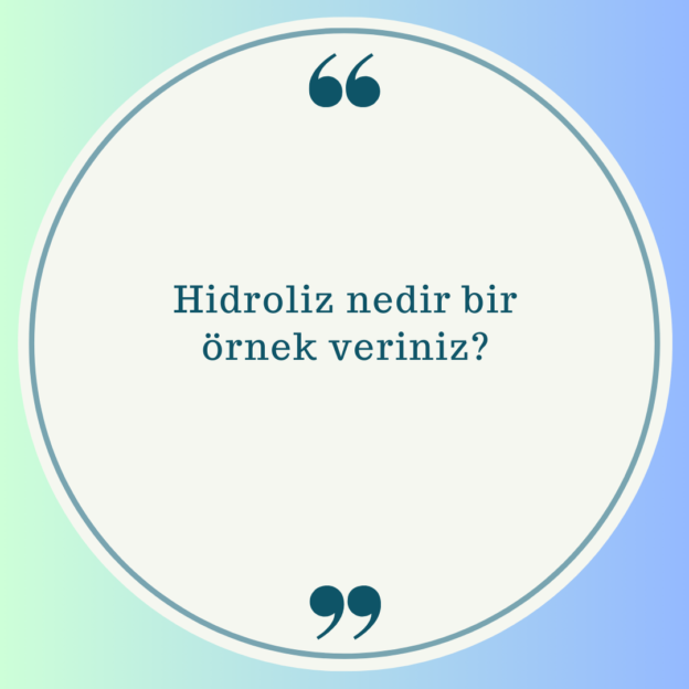 Hidroliz nedir bir örnek veriniz? 1