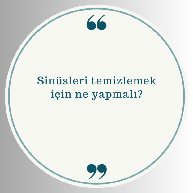 Sinüsleri temizlemek için ne yapmalı? 1