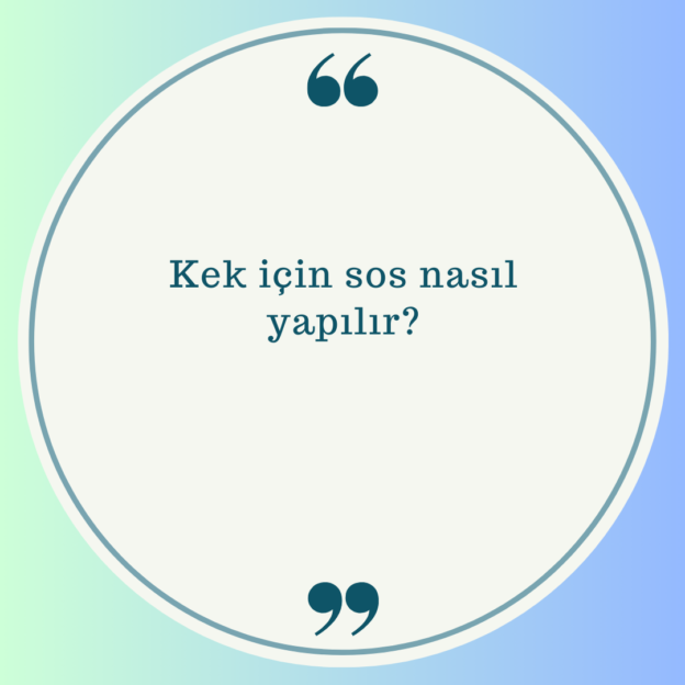 Kek için sos nasıl yapılır? 1