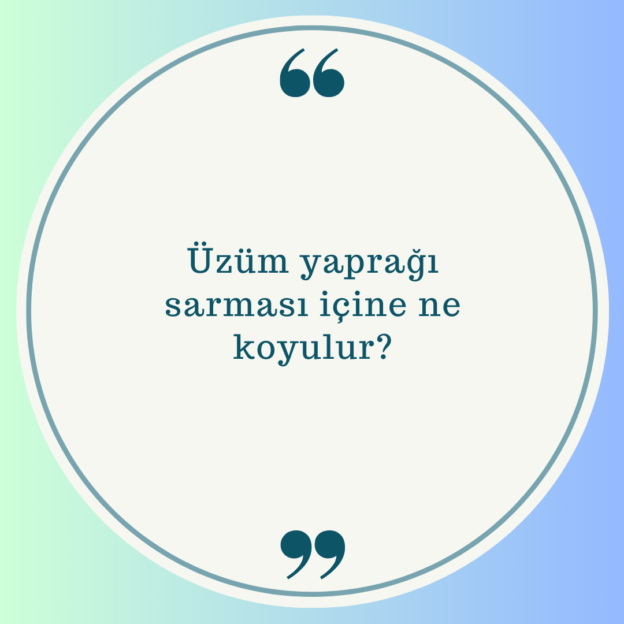 Üzüm yaprağı sarması içine ne koyulur? 1