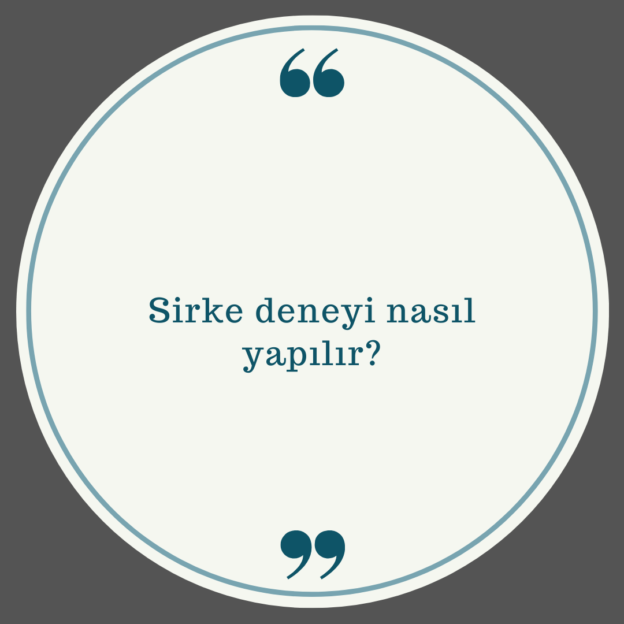 Sirke deneyi nasıl yapılır? 1