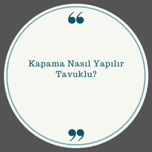 Kapama Nasıl Yapılır Tavuklu? 1