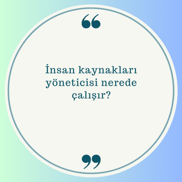 İnsan kaynakları yöneticisi nerede çalışır? 1