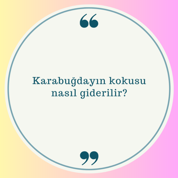 Karabuğdayın kokusu nasıl giderilir? 1