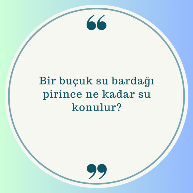 Bir buçuk su bardağı pirince ne kadar su konulur? 1