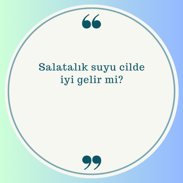 Salatalık suyu cilde iyi gelir mi? 1