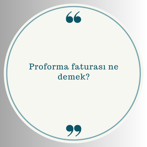 Proforma faturası ne demek? 1