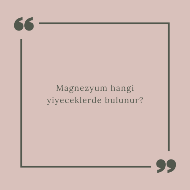 Magnezyum hangi yiyeceklerde bulunur? 1