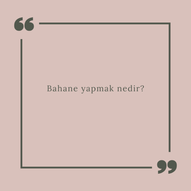 Bahane yapmak nedir? 1