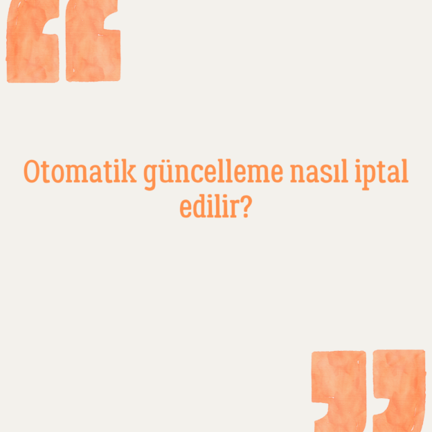 Otomatik güncelleme nasıl iptal edilir? 1