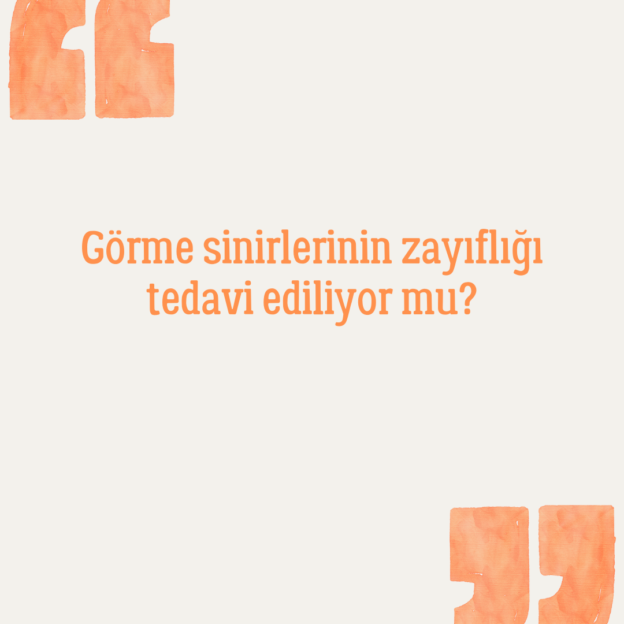 Görme sinirlerinin zayıflığı tedavi ediliyor mu? 1