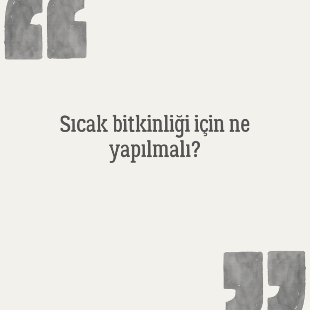 Sıcak bitkinliği için ne yapılmalı? 1