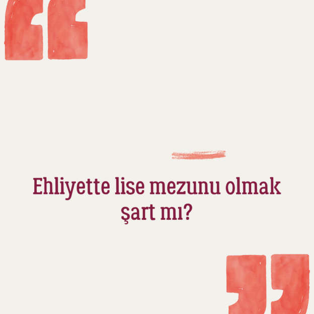 Ehliyette lise mezunu olmak şart mı? 1