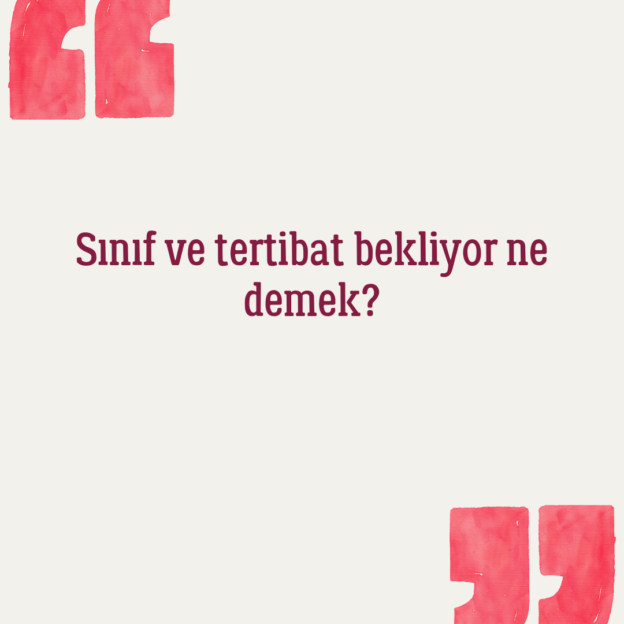 Sınıf ve tertibat bekliyor ne demek? 1