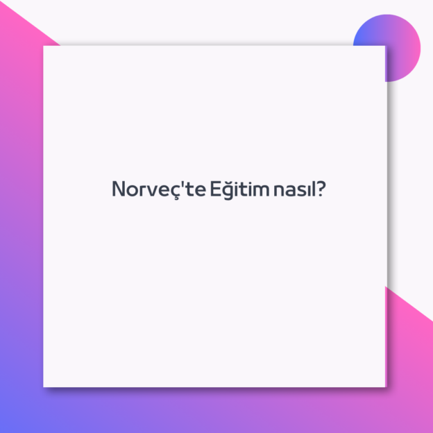 Norveç'te Eğitim nasıl? 1