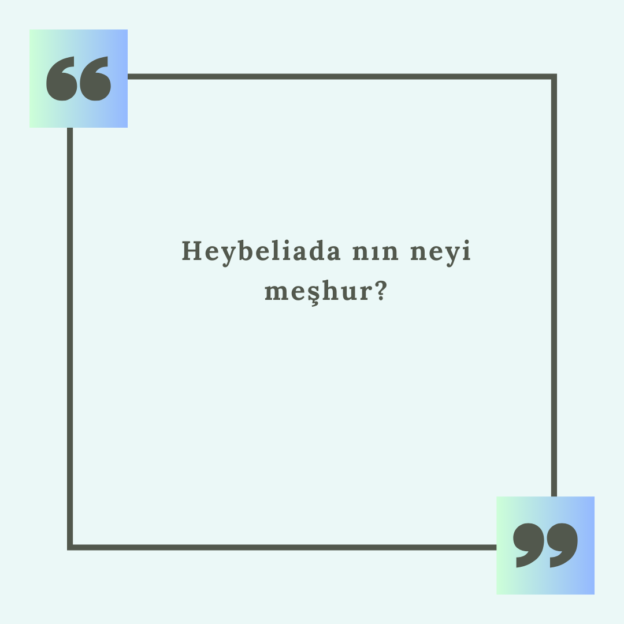 Heybeliada nın neyi meşhur? 1