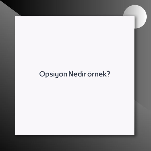 Opsiyon Nedir örnek? 1