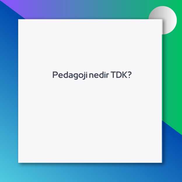 Pedagoji nedir TDK? 1