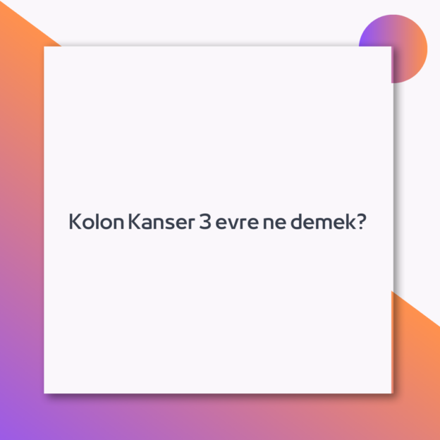 Kolon Kanser 3 evre ne demek? 1