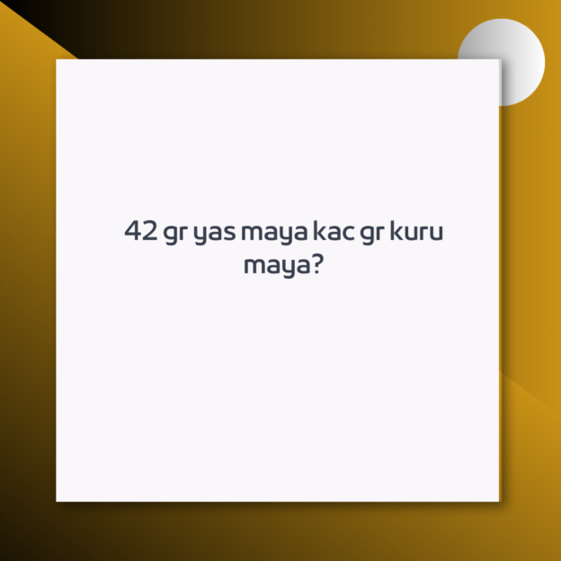 42 gr yas maya kac gr kuru maya? 1