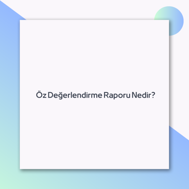 Öz Değerlendirme Raporu Nedir? 1