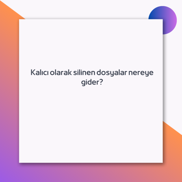 Kalıcı olarak silinen dosyalar nereye gider? 1