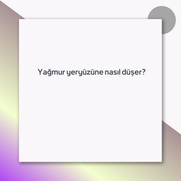 Yağmur yeryüzüne nasıl düşer? 1