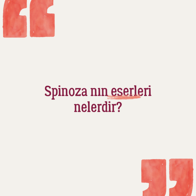 Spinoza nın eserleri nelerdir? 1