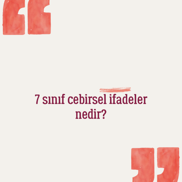 7 sınıf cebirsel ifadeler nedir? 1