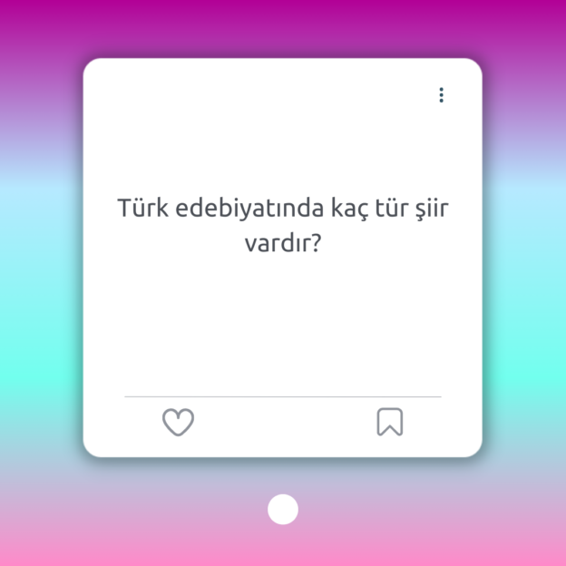 Türk edebiyatında kaç tür şiir vardır? 1