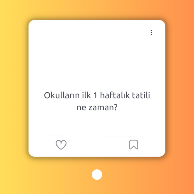 Okulların ilk 1 haftalık tatili ne zaman? 1