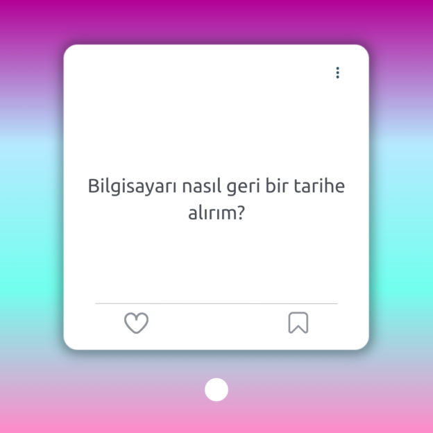 Bilgisayarı nasıl geri bir tarihe alırım? 1