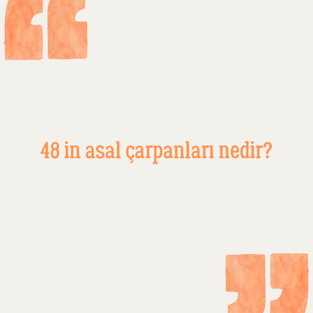 48 in asal çarpanları nedir? 1