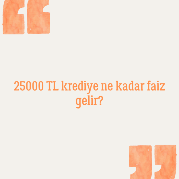 25000 TL krediye ne kadar faiz gelir? 1