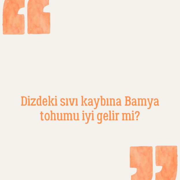 Dizdeki sıvı kaybına Bamya tohumu iyi gelir mi? 1