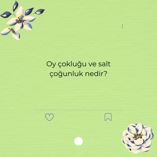 Oy çokluğu ve salt çoğunluk nedir? 1