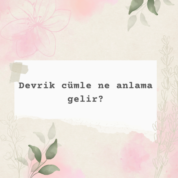 Devrik cümle ne anlama gelir? 1