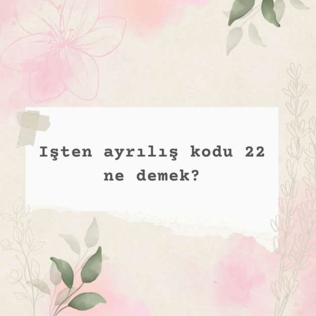 Işten ayrılış kodu 22 ne demek? 1