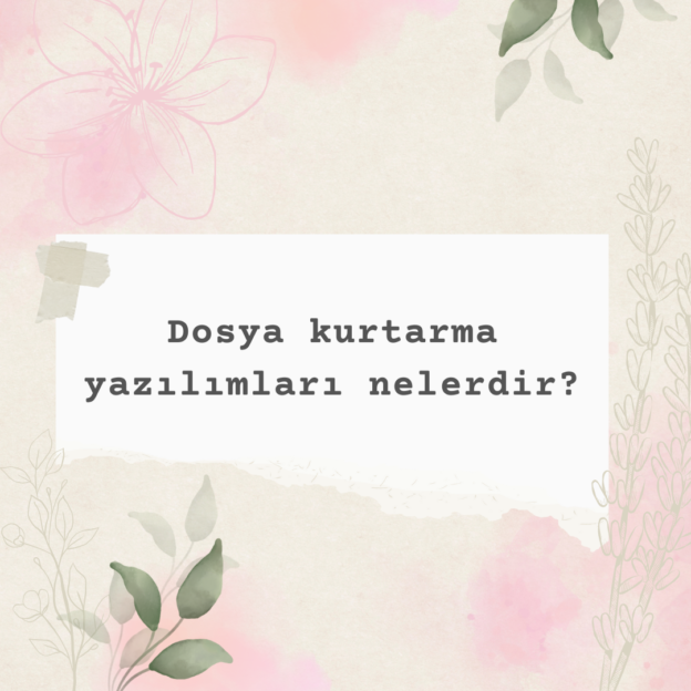 Dosya kurtarma yazılımları nelerdir? 1