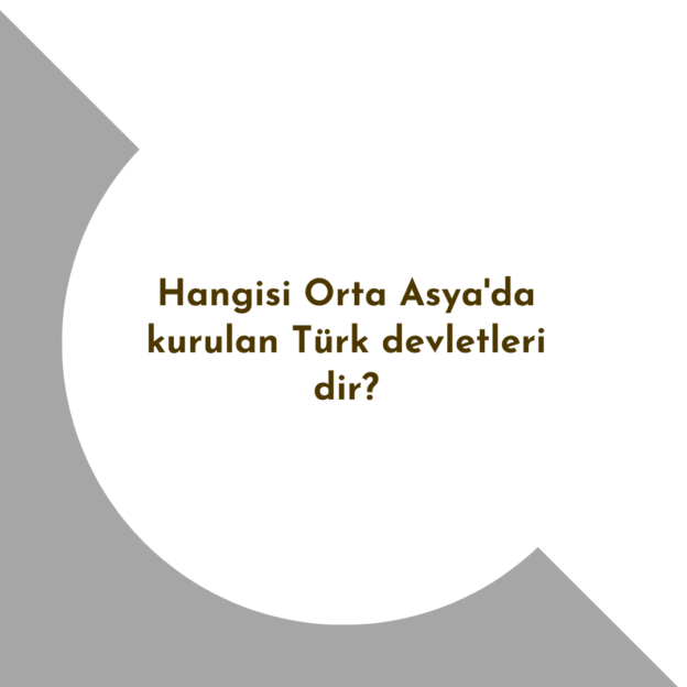 Hangisi Orta Asya'da kurulan Türk devletleri dir? 1