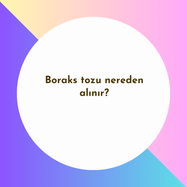 Boraks tozu nereden alınır? 1