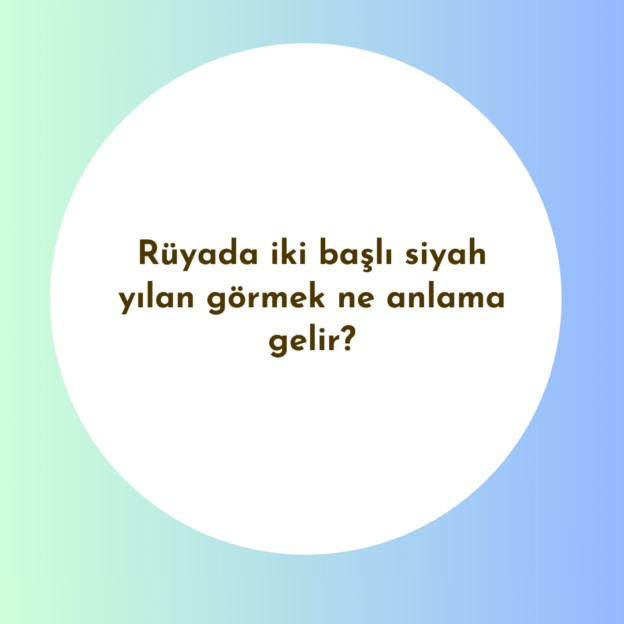 Rüyada iki başlı siyah yılan görmek ne anlama gelir? 1