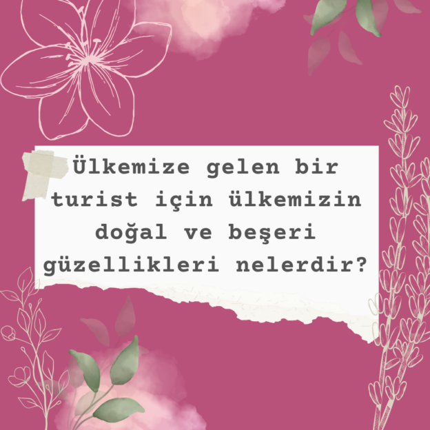 Ülkemize gelen bir turist için ülkemizin doğal ve beşeri güzellikleri nelerdir? 1